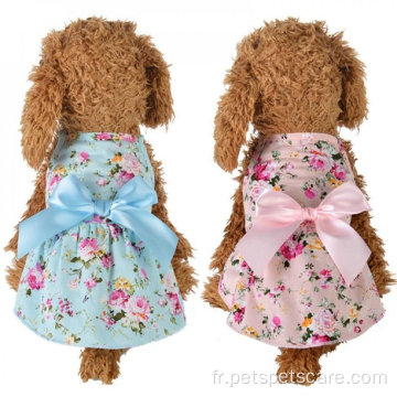 Promotion belle robe de chien de compagnie florale vestide